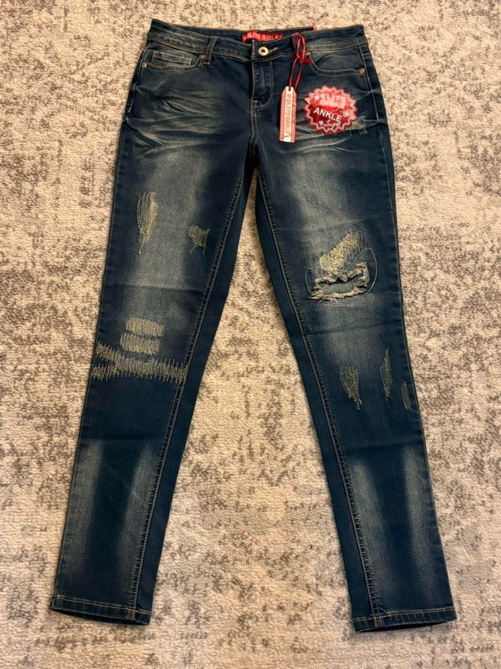Women’s Elite Girls Ankle Length Blue Jeans Brand New Size 16